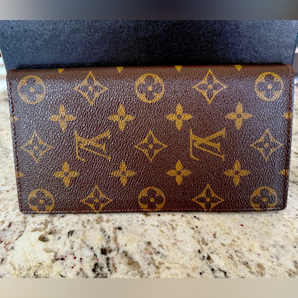 Louis Vuitton LV Monogram Long Wallet Checkbook Vintage Authentic Designer Lux